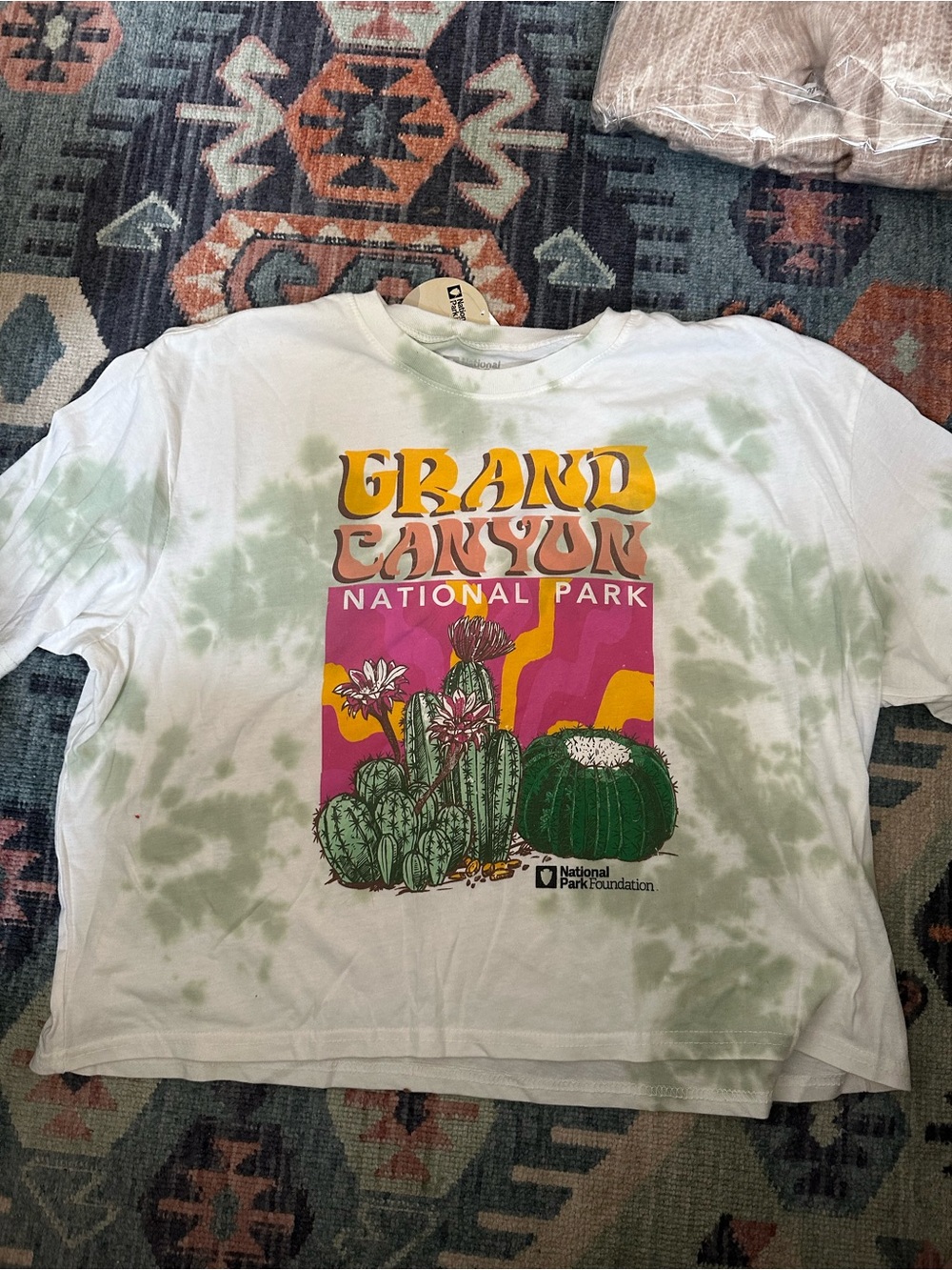 Grand Canyon National Park Tie-Dye Kids Tee - White & Green